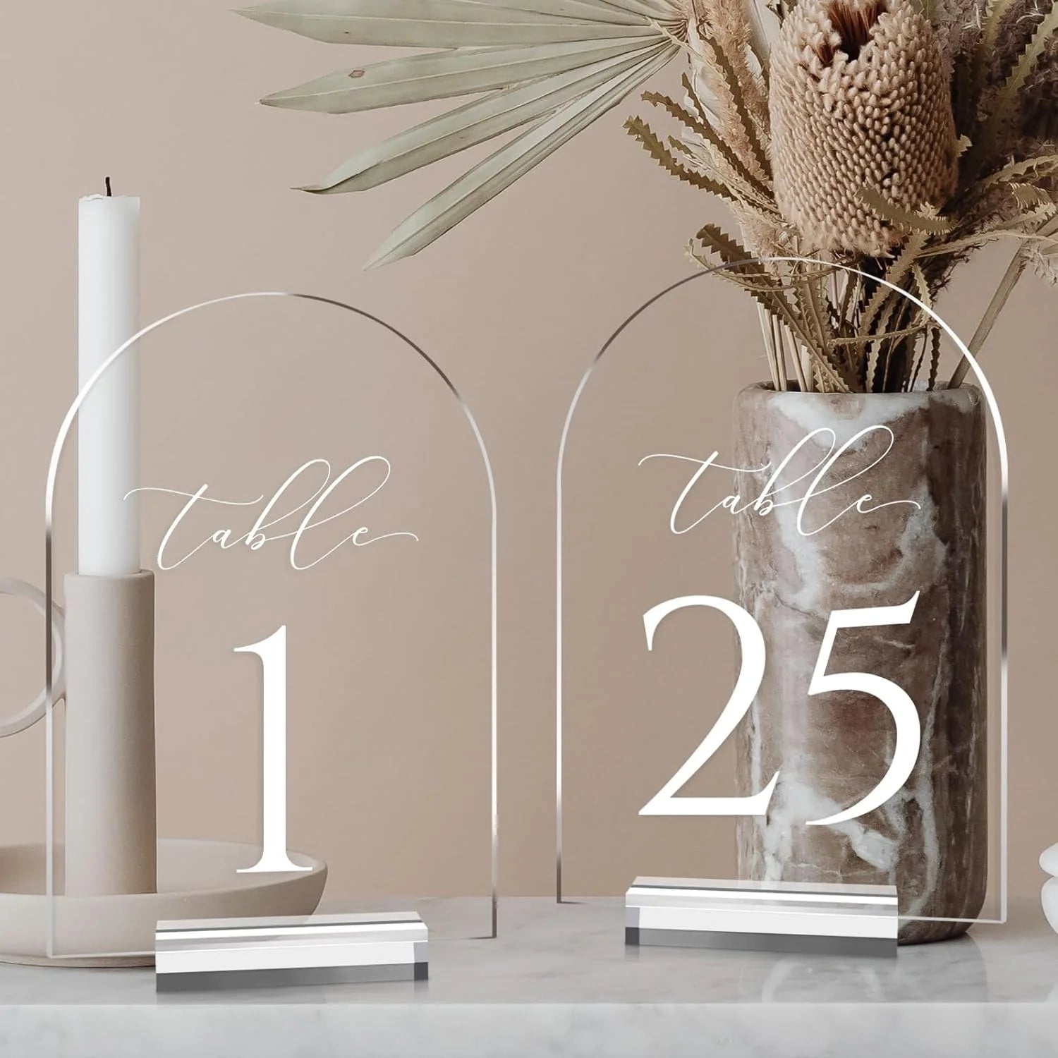 Factory Wholesale Modern Clear Acrylic Arch Tabletop Sign Holder Card Support Eco-Friendly UV Printed Events Party Decorations
