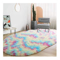 Hot Selling Soft Tie-dye Process PV Fleece Rug rainbow Fluffy Carpets for Living Room Bedroom