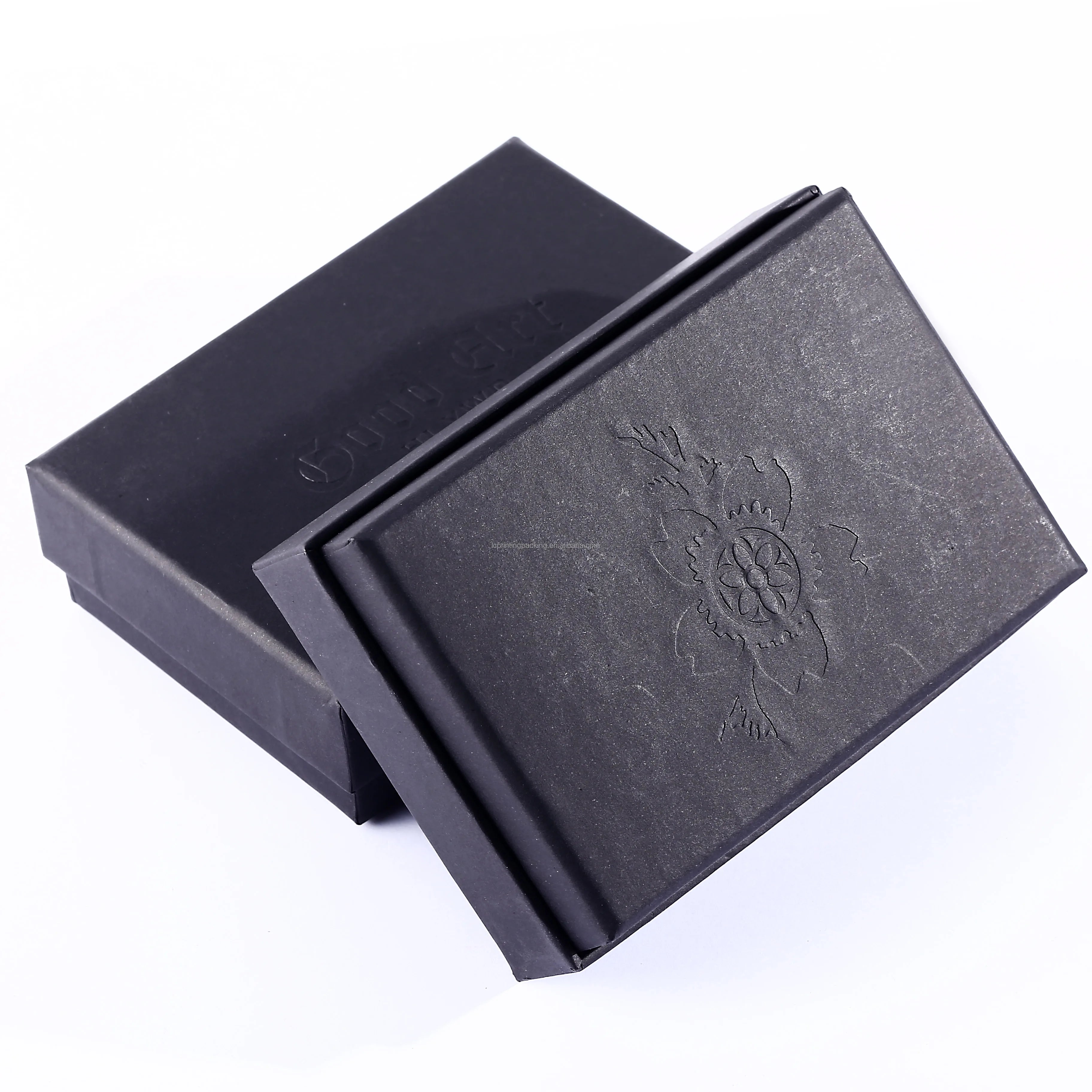 Custom Embossed Logo Kraft Cardboard Box Sponge UV Coating Matt Lamination for Jewelry Packaging Lid Base Type Rigid Paper Box