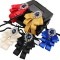 Men's Suit Bow Tie Gemstone Style Groom and Best Man Collar Flower Tie for Wedding