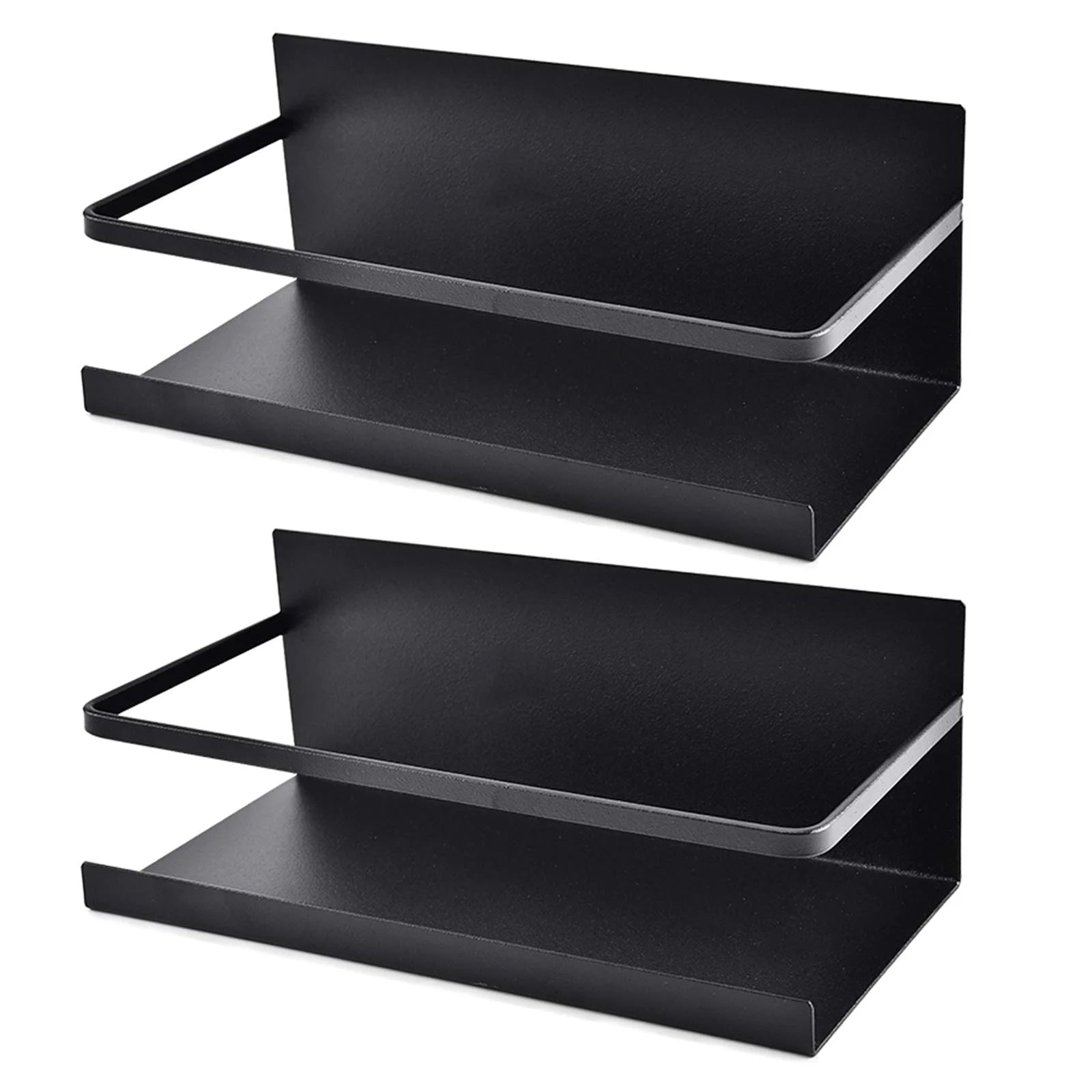 Single Tier Black Magnetic Spice Rack Organizer Shelf Refrigerator Side Storage Holder and Rack