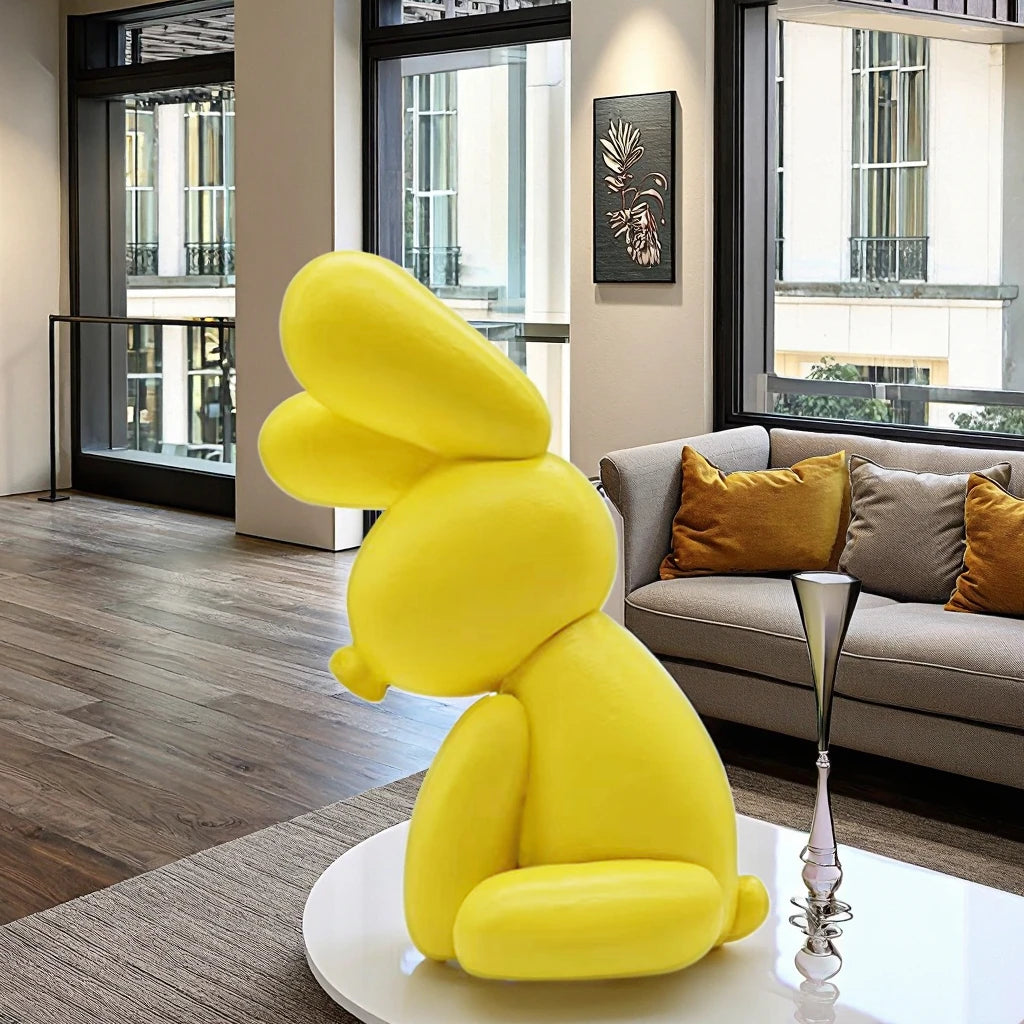 Wholesale Eco-Friendly Resin Craft Hand Carved Rabbit Decorative Jewelry & Children's Gifts Balloon Shaped Model Pattern