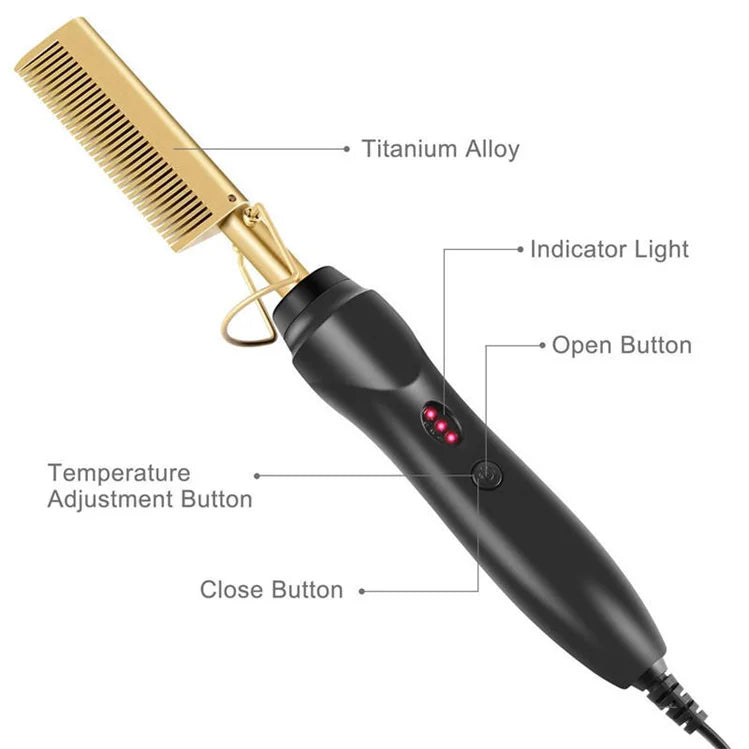 Best Price Professional Wet and Dry Electric Heating Copper Comb Portable Mini Hair Curling Iron