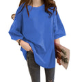 Wholesale OEM Custom LOGO Women Summer Cotton Loose Style T-shirt Short Sleeve Pure Color Top Pullover Base Casual T-shirt