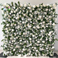 SZ Wholesale Rainbow Flower Wall Artificial Silk Rose Flower Wall 5D Backdrop Panel Roll up Fabric Floral Wall for Wedding Decor