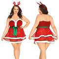 The Red Seductive Santa Claus Suspender Christmas Dresses Sexy Christmas Christmas for Plus Size Women