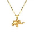 New Stainless Steel Elephant Necklace 18k Gold Plated Jewelry Stainless Steel Pendant Necklace for Women