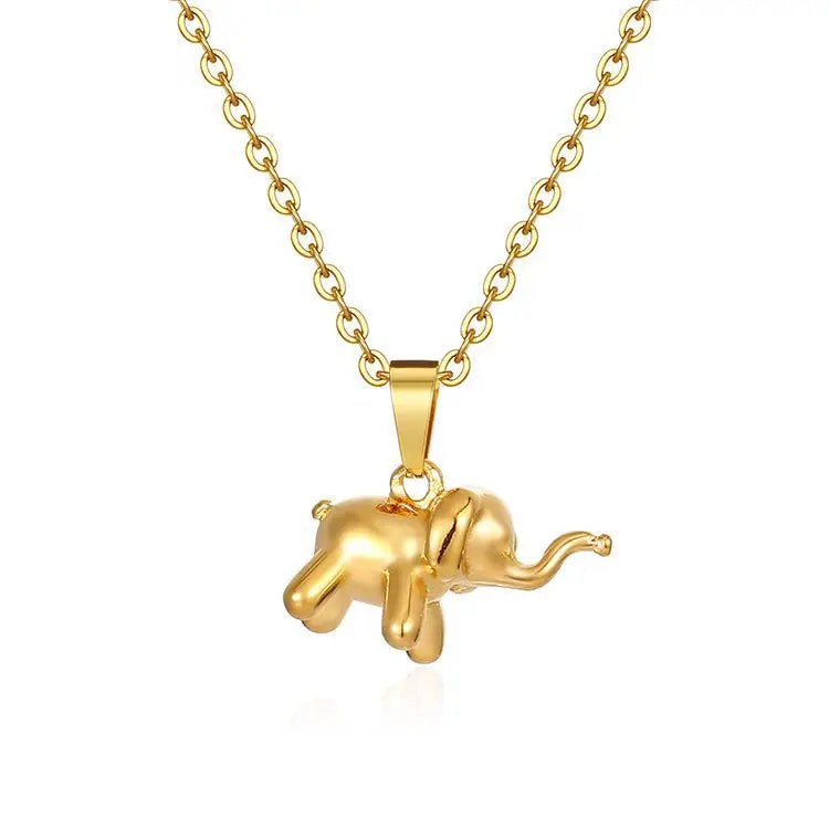 New Stainless Steel Elephant Necklace 18k Gold Plated Jewelry Stainless Steel Pendant Necklace for Women