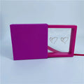 Recyclable Plum Red Paper Box 7x7x2cm Sliding Packaging Boxes Gemstone Small Paper Drawer Boxes for Jewelry