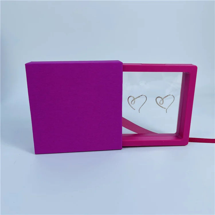 Recyclable Plum Red Paper Box 7x7x2cm Sliding Packaging Boxes Gemstone Small Paper Drawer Boxes for Jewelry