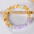 Natural Purple-yellow Crystal Single-ring Bead Bracelet Hand-carved Business Gift