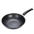 Wholesale Factory  Black Iron Carbon Steel Marble Non-stick Large Wok Pan Cookware with Bakelite Handle Cookware Set