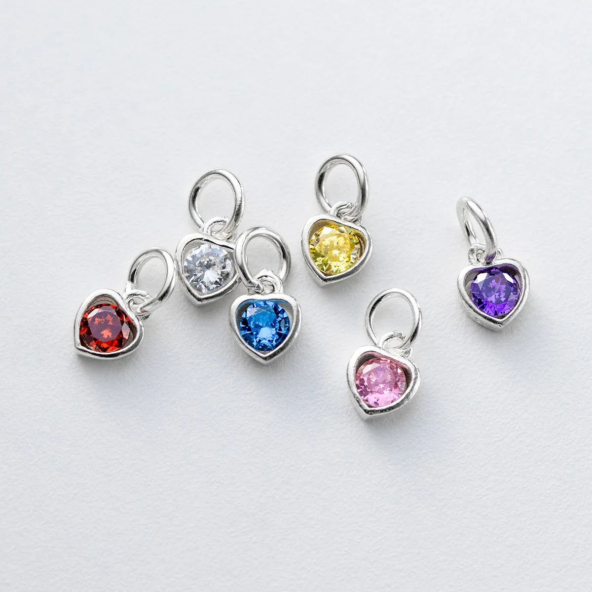 New Design Fine 925 Sterling Silver Round Zircon Hollow Heart CZ Charms for Women Waterproof Non Tarnish Jewelry Making