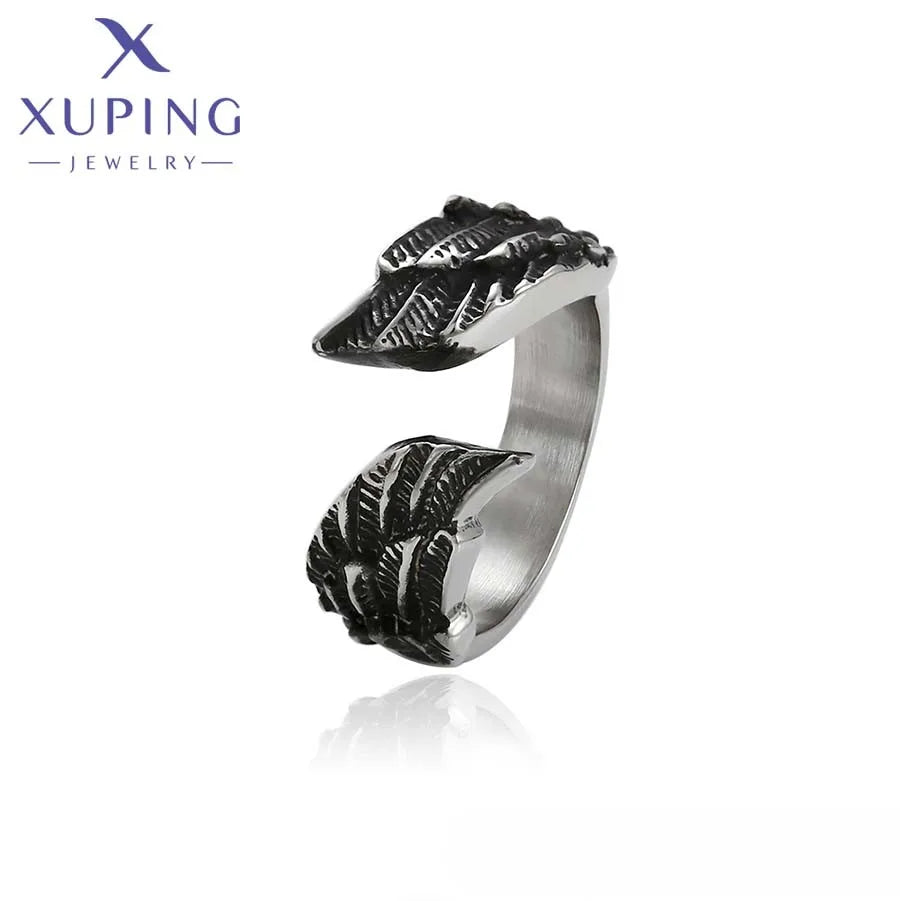 15504 XUPING JEWELRY Black Gun Color Elegant Stainless Steel Custom Couple Wedding Fashion Fine Jewelry Ring