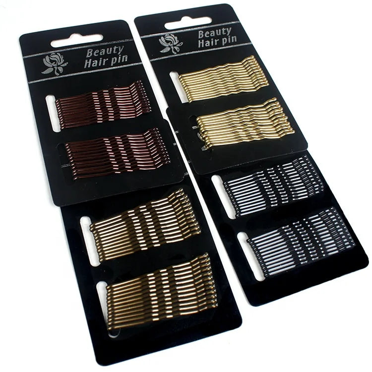 Custom 24 Pcs Curly Wavy Hair Clips Lady Girls 5 cm Hair Pin Drop Oil Bobby Pins