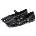 2024 Spring New Fashion Women's Sheepskin Leather Mary Jane Woven Single Comfortable Shoes Breathable Ballet Flats for Summer