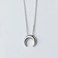 S925 Sterling Silver Chain Necklace Ox Horn Pendant Female Fashion Moon Men Necklace Personality Necklaces for Women