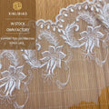Large Floral Embroidered Mesh Lace Dress Accessories Polyester  with Wide Cuff for Wedding Decorations