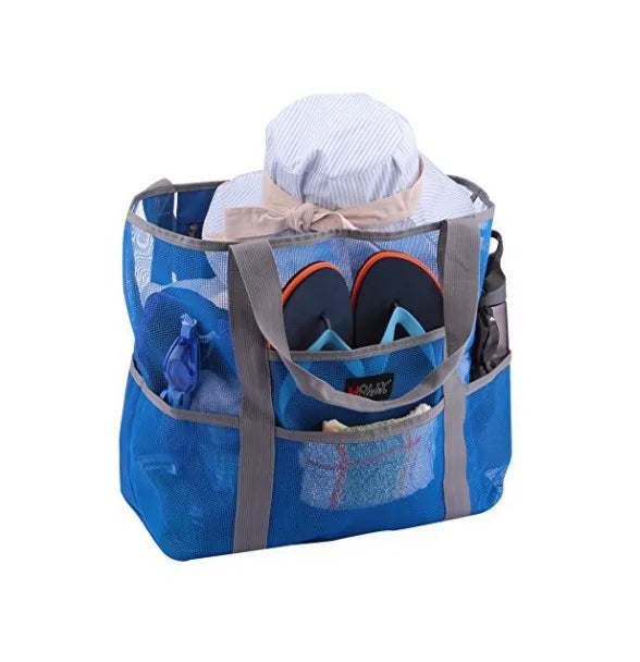 Summer Mesh Beach Bag and Lightweight Tote Bag for Toys & Vacation Essentials