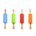 Custom Different Color Rolling Pins Baking Tool Wooden Handle Nonstick Silicone Mini Christmas Dough Rolling Pin