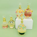 Luxury 25ml Red clear Dubai Arab Style Antique Perfume Bottle Glass Line Embroidery Empty Essential Oil Aroma Bottle