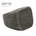 Fashion Jewelry Stainless Steel square Black Pattern Blank Signet Ring Men