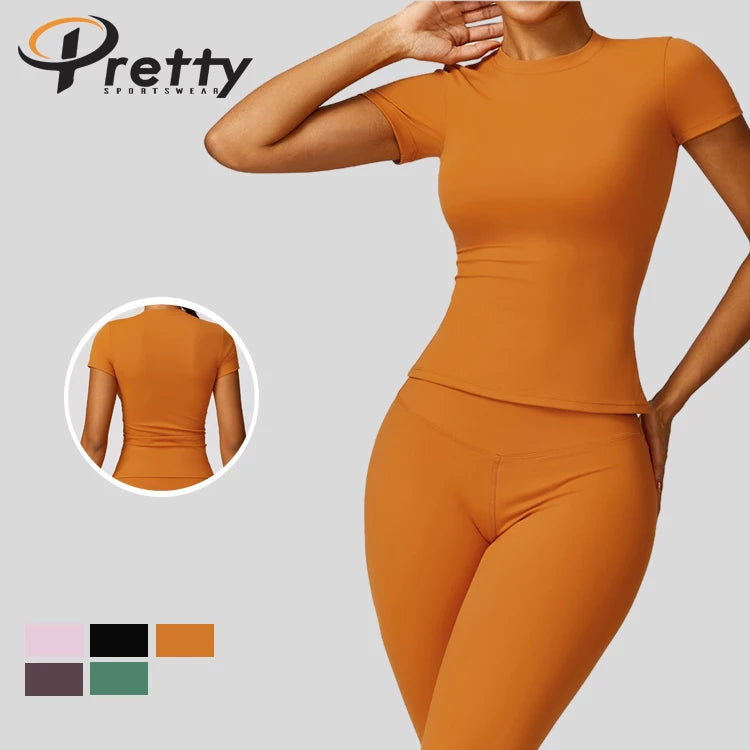 2024 New Fashionable Custom Quick Dry Gym Wear Women Shirt Sexy Bra Fitness Yoga Suit Woman Workout Shirts