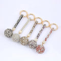 Fashion Luxury Leather Strap Coin Holder Keychain Diamond Inlaid Twinkling Rhinestone Crystal Ball Doll Eco-Friendly Gifts