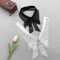 LHY Detachable Lace Collar for Women Peter Pan Style Hollow Out Embroidered Neckline Vintage Overlay Fashion Tailor Accessories