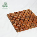MUMU 3D Art Parquet Brick Wallboard Background Wall Decorative Wooden Wainscoting Tile Wood Mosaic