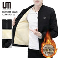 Custom Logo Wholesale Hot Men's Casual Classic Fleece Bomber Jackets Stand Warm Thick Velvet Windproof Coats Patchwork Design