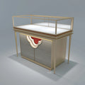 Luxury Jewelry Shop Window Exhibition Counter Custom Logo Metal Glass Jewellery Cabinet Jewelry Display Cabinet