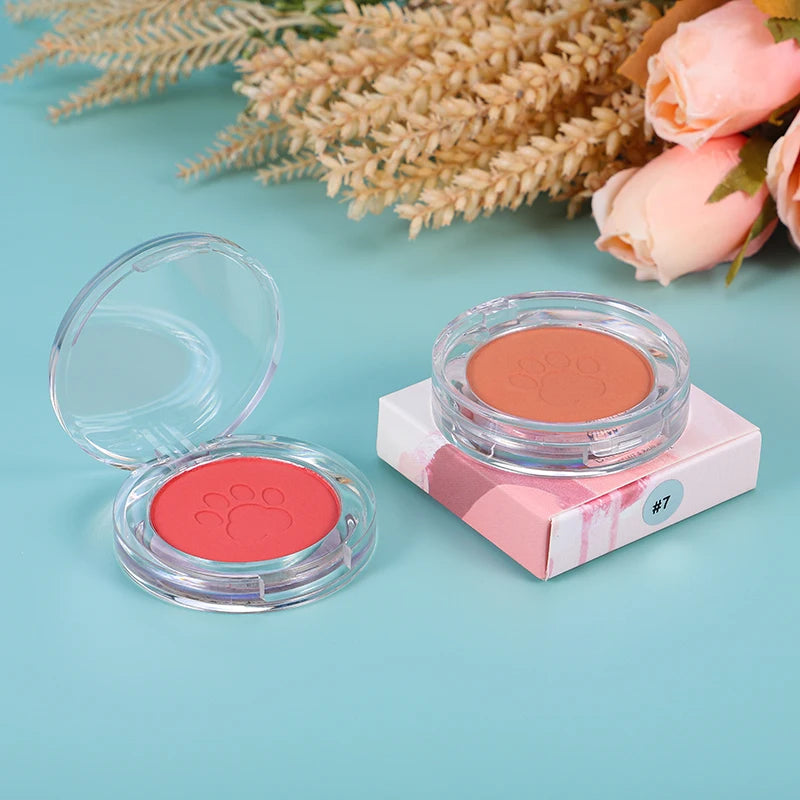 Vegan Cheeks Cat Paw Blush Private Label Powder Custom Cute Pink Single Mini Blush