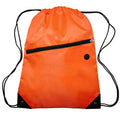 Custom Logo Printed Heavy Duty MOQ 100PCS Eco Polyester Drawstring Bag with Front Zipper Lock