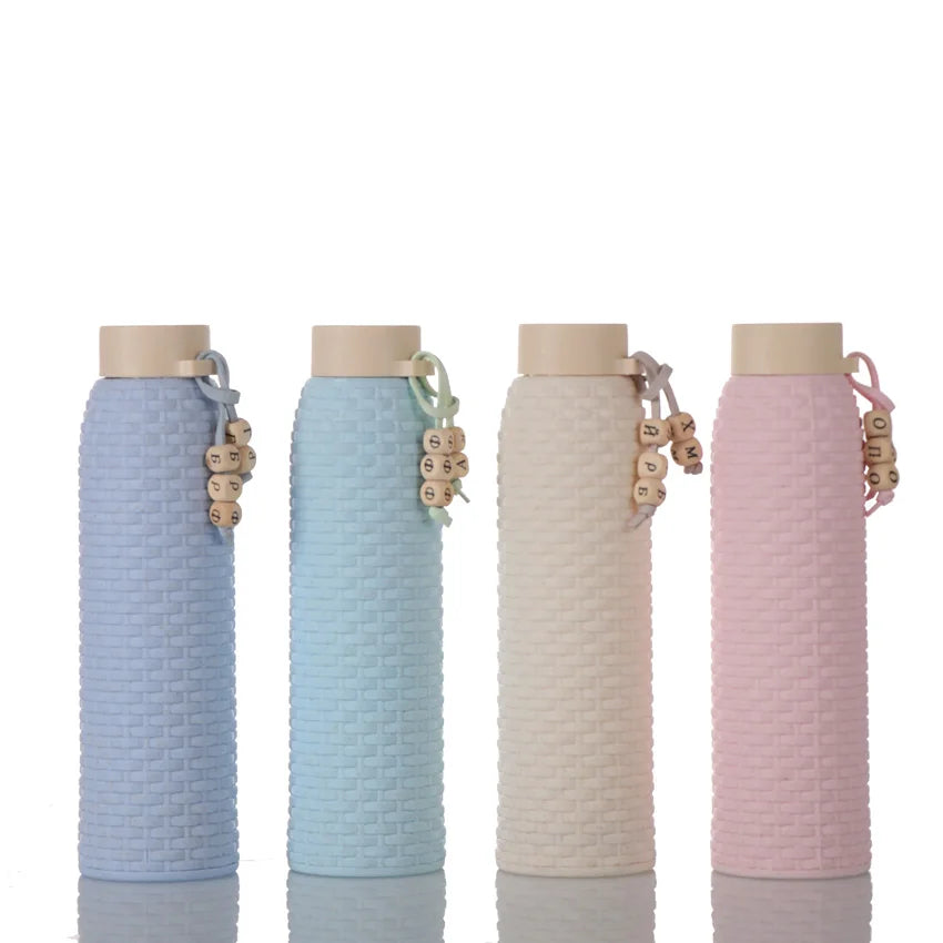 Wholesale 300 ml Double Wall Glass Water Bottle Glass Cup Gift Water Cup Gift Mug With Lid Custom Screen Printing Logo