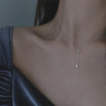 INS Square Diamond Tassel Choker Elegant Necklace Women
