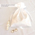 Custom Small White Gift Lightweight Rectangle Silk Satin Drawstring Jewelry Pouch Bags Packaging with Logo MHC Brand OEM Welcome