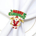 Luxury Christmas Napkin Holder Rings Cute Stocked Serviette Accessories for Merry Christmas Table Setting Party Decor