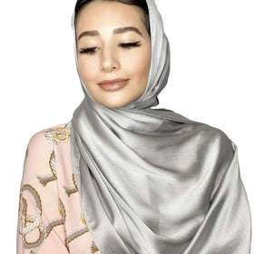 2023 Luxury Premium Crinkle Soft Silk Scarf Hijab Elegant Plain Wrap Stripe Satin Luxe Headscarf Crepe Satin Hijabs