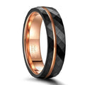 OAHLAN Classic 4mm/6mm/8mm Rose Gold Inlay Bands Hammered Tungsten Carbide Rings for Men Couple Wedding Engagement Wholesale MegaBDM