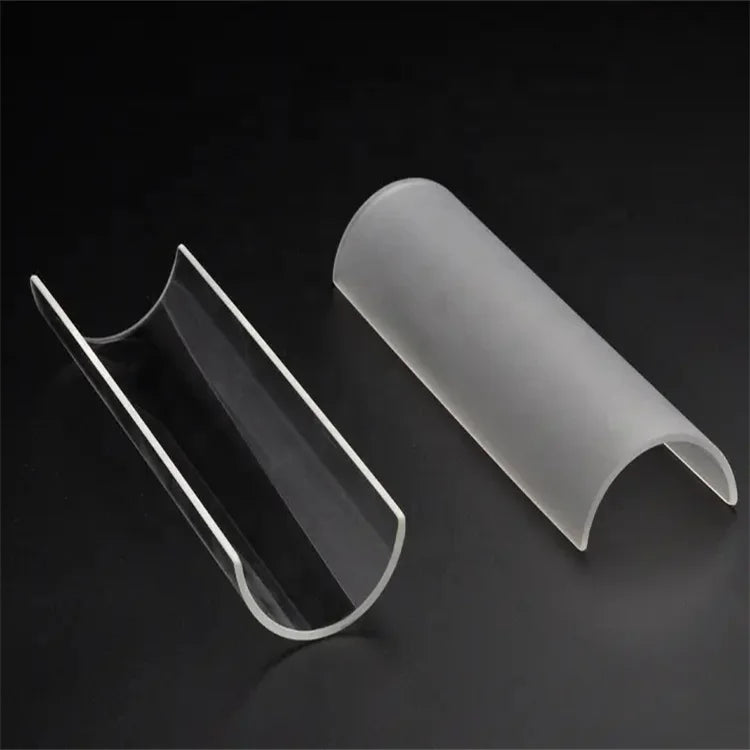 Custom Manufacture Bent Glass Tube Customize Borosilicate Glass Half Tube