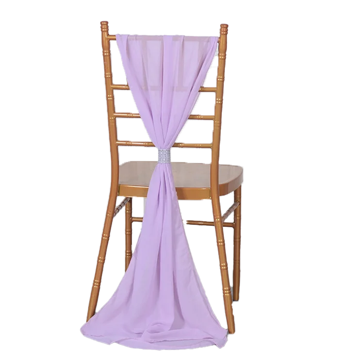 2023 Hot Selling Customized Lavender Chair Sashes Exquisite Chair Sash for Banquet