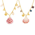 Stainless Steel Summer Ocean Series Jewelry 18k Gold Plated Natural Shell Turtle Tail Pendant Women Vacation Necklace YF6364