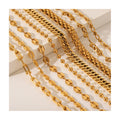 Hip Hop 18K Gold Plated Stainless Steel Chunky Handmade Chain Ball Bead Chain Cuban Coffee Beans Link Chain Necklace