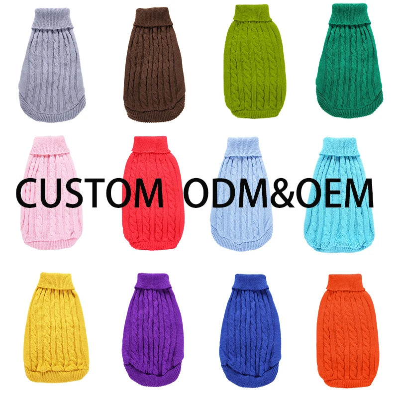 Fashion Designer Classic Cable Pet Knit Jumper Dog Sweater