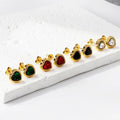Valentine Shiny Zircon Diamond Heart Earrings PVD 18K Non Tarnish Stainless Steel Love Zirconia Stud Earrings Women Jewelry 2023
