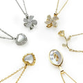 SC Fashion 18K Gold Plated Stainless Steel Necklace Inlaid Natural Shell Rotating Windmill Rose Flower Heart Necklace for Women