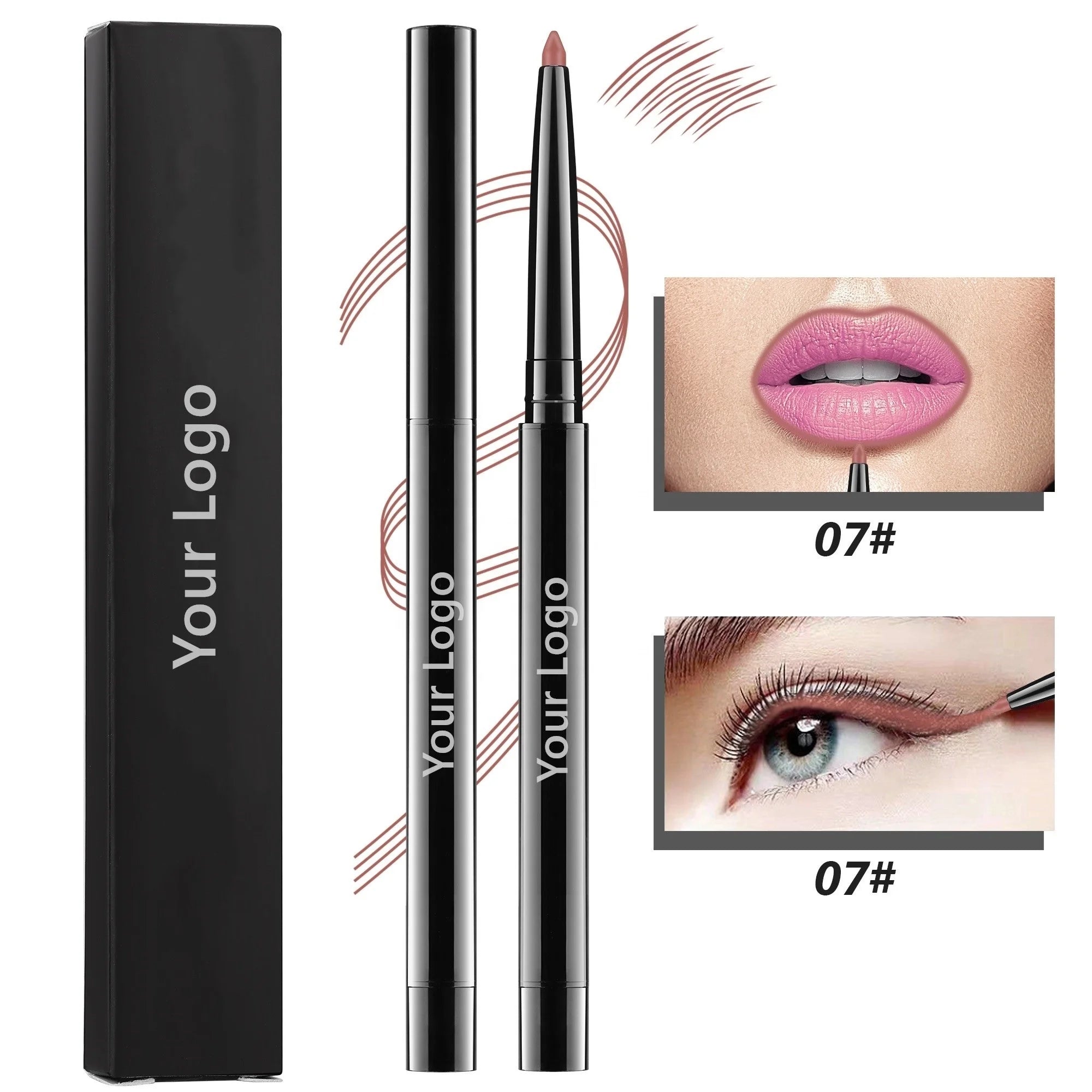 High Pigment Smooth Matte Dark Brown Lip Liner 24 Hour Long Lasting Waterproof Private Label Matte Brown Pencil Vegan Lip Liner