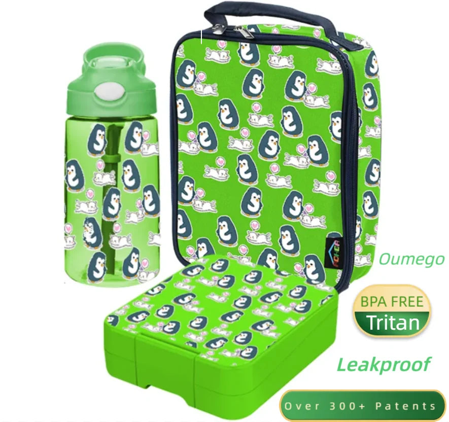 Oumego F1 Newborn Kids Lunch Box Set Water Bottle Bento Snack Container Eco Friendly Leak Proof Microwavable
