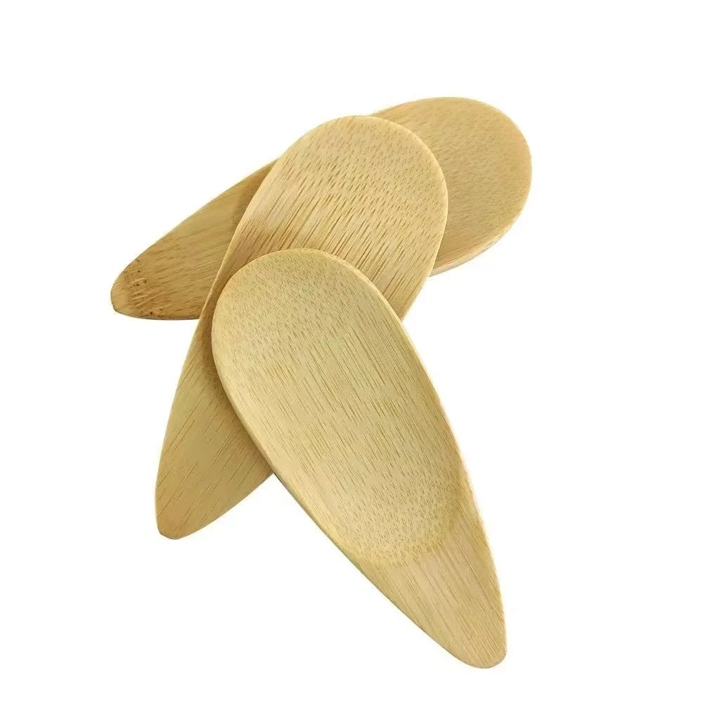 Tailai Bamboo Polished Mini Salt Spoon with Short Handle for Spice Jars Condiments Tea & Coffee-Sustainable & Reusable